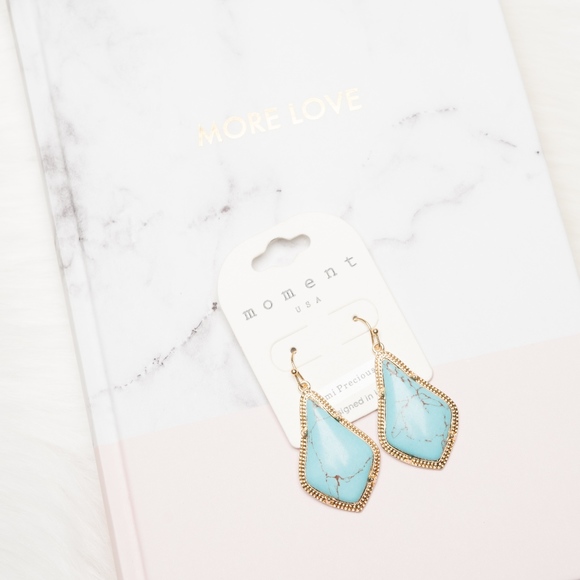 Jewelry - New! Semi Precious Stone Kite Drop Earrings